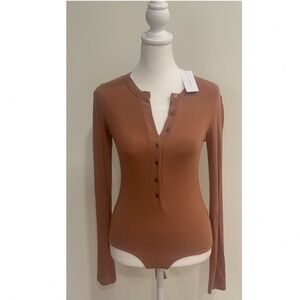 NWT Clyque Annie Long Sleeve Henley Bodysuit | Size XS